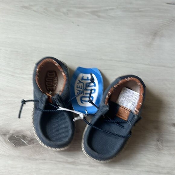 Hey dude, toddler boys Wally washed canvas loafer size‎ TD 5 navy nwt - Picture 6 of 7